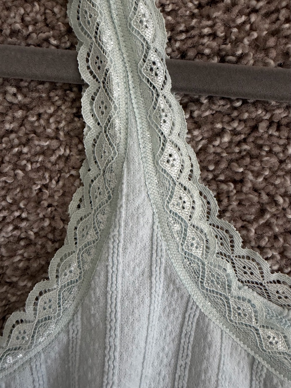 Aqua (Bloomingdale’s) - Pale Blue Lace Trim Button Front Cami Tank - XL - Picture 4 of 5